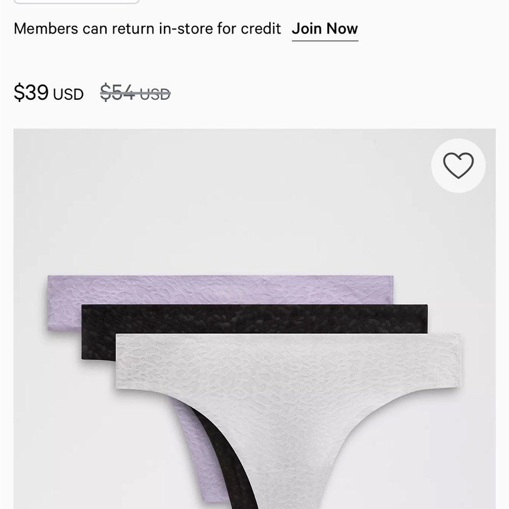 lululemon athletica Panties in White, and Lavender (only two)